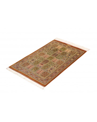 Tappeto Ghom seta Persia marrone 58x92