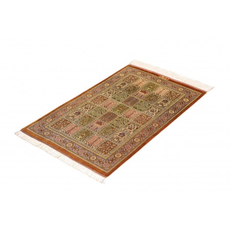 Tappeto Ghom seta Persia marrone 58x92