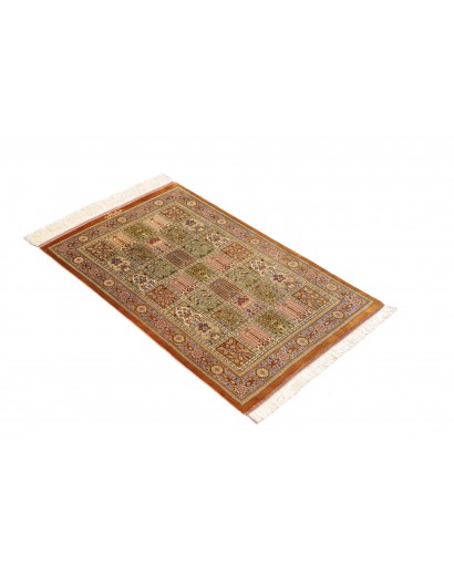 Tappeto Ghom seta Persia marrone 58x92