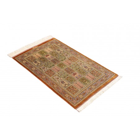 Tappeto Ghom seta Persia marrone 58x92
