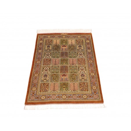 Tappeto Ghom seta Persia marrone 58x92