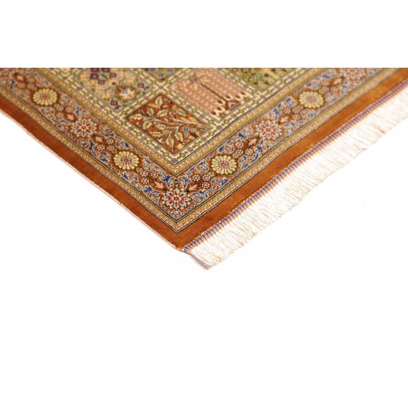 Tappeto Ghom seta Persia marrone 58x92
