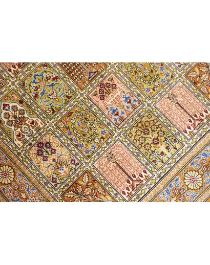 Tappeto Ghom seta Persia marrone 58x92