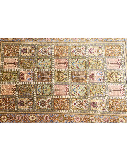 Tappeto Ghom seta Persia marrone 58x92