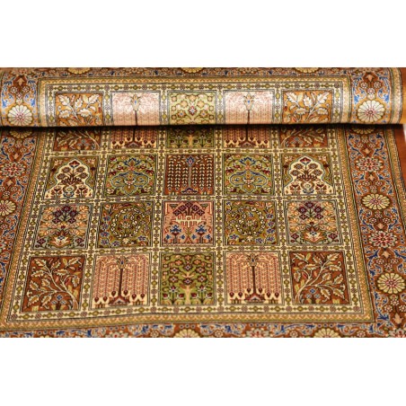 Tappeto Ghom seta Persia marrone 58x92