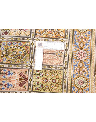 Tappeto Ghom seta Persia marrone 58x92