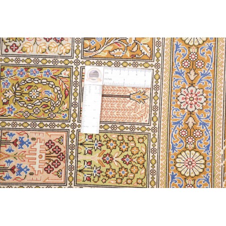 Tappeto Ghom seta Persia marrone 58x92
