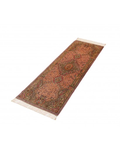 Tappeto Ghom seta Persia marrone 50x148