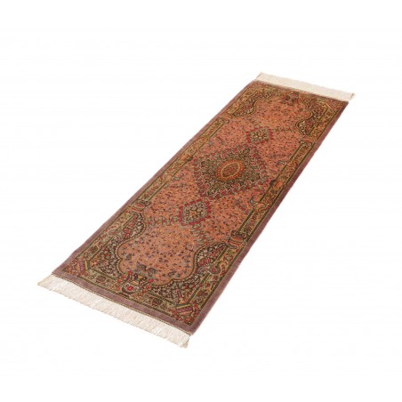 Tappeto Ghom seta Persia marrone 50x148