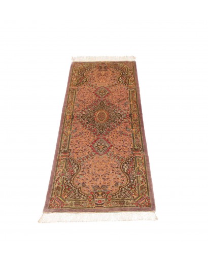 Tappeto Ghom seta Persia marrone 50x148
