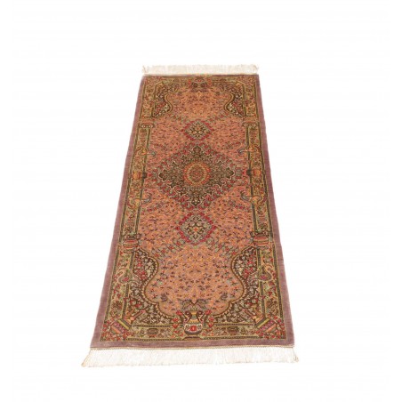 Tappeto Ghom seta Persia marrone 50x148