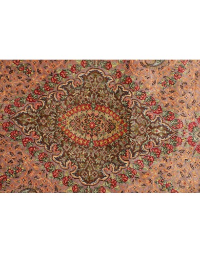 Tappeto Ghom seta Persia marrone 50x148