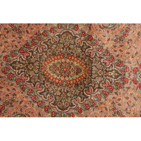 Tappeto Ghom seta Persia marrone 50x148