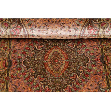 Tappeto Ghom seta Persia marrone 50x148