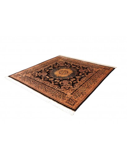 Tappeto Ghom seta Persia marrone 200x200
