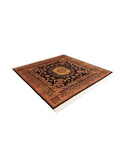 Tappeto Ghom seta Persia marrone 200x200