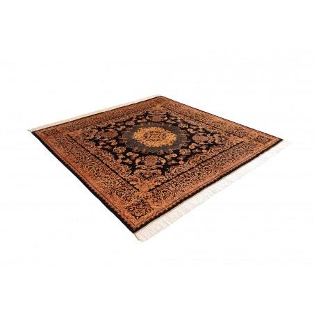 Tappeto Ghom seta Persia marrone 200x200