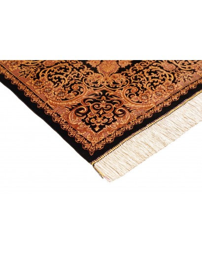Tappeto Ghom seta Persia marrone 200x200