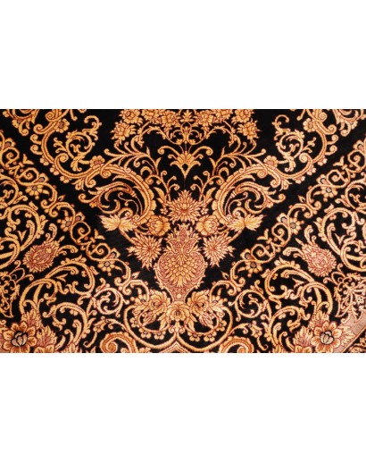 Tappeto Ghom seta Persia marrone 200x200