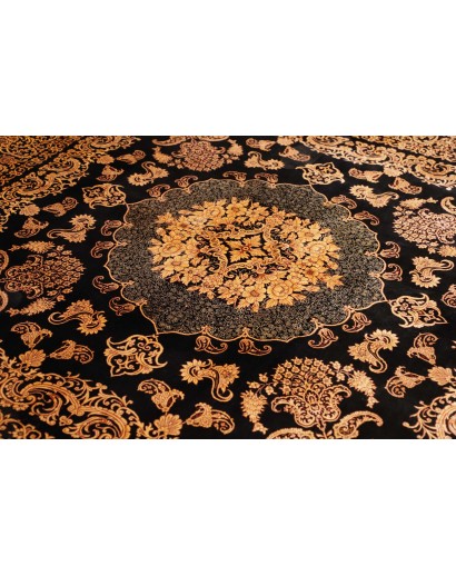 Tappeto Ghom seta Persia marrone 200x200