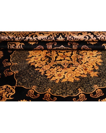 Tappeto Ghom seta Persia marrone 200x200