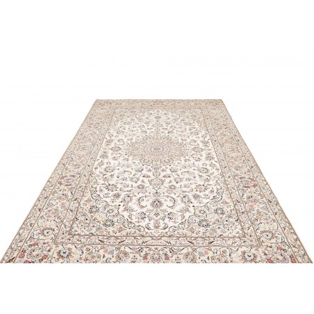 Tappeto Kashan Persia bianco grigio 194x306