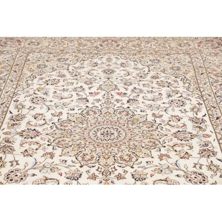 Tappeto Kashan Persia bianco grigio 194x306