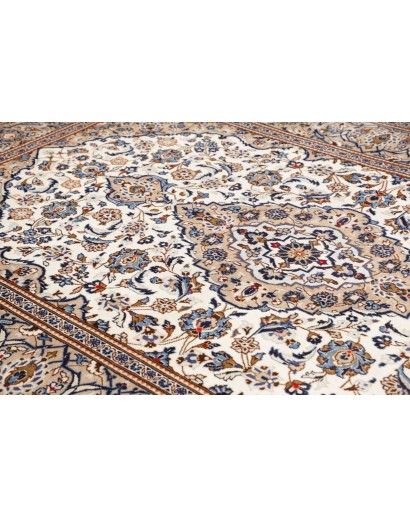 Tappeto Kashan Persia beige grigio 195x297