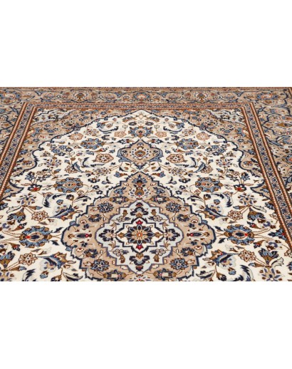 Tappeto Kashan Persia beige grigio 195x297