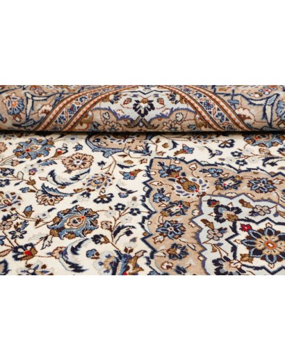 Tappeto Kashan Persia beige grigio 195x297
