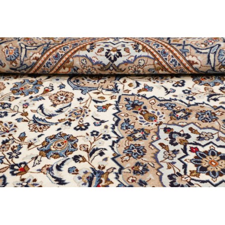 Tappeto Kashan Persia beige grigio 195x297