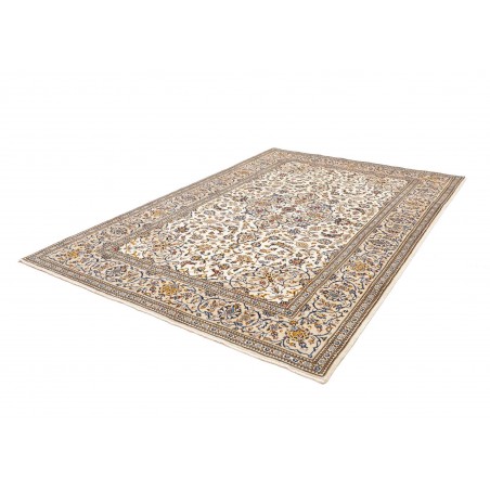 Tappeto Kashan Persia bianco azzurro 204x300