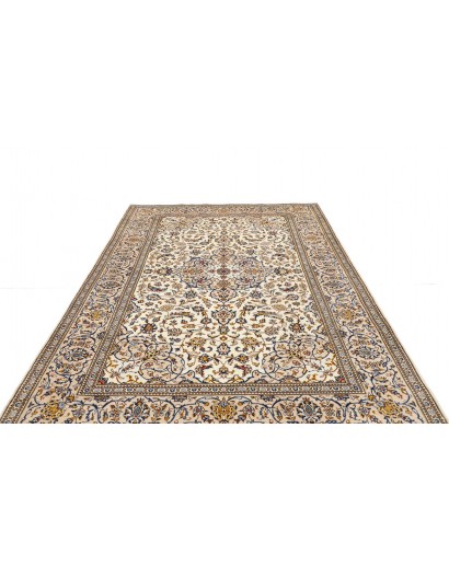 Tappeto Kashan Persia bianco azzurro 204x300
