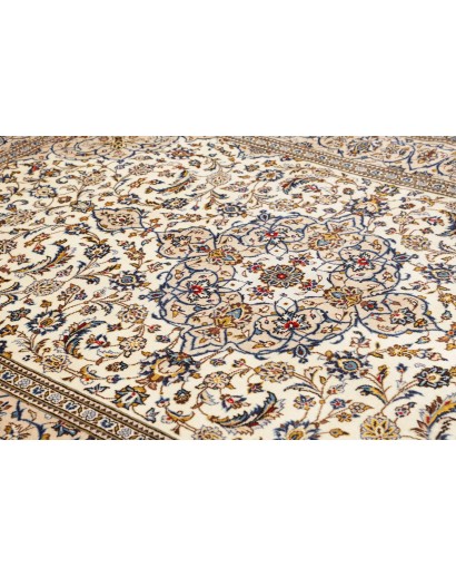 Tappeto Kashan Persia bianco azzurro 204x300