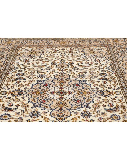 Tappeto Kashan Persia bianco azzurro 204x300