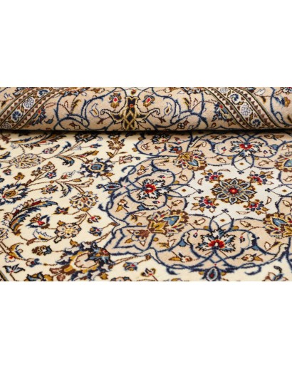 Tappeto Kashan Persia bianco azzurro 204x300