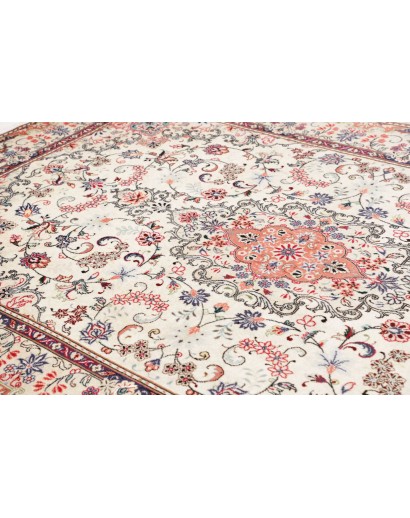 Tappeto Kashan Persia bianco grigio 198x302