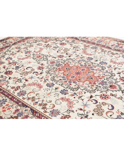 Tappeto Kashan Persia bianco grigio 198x302