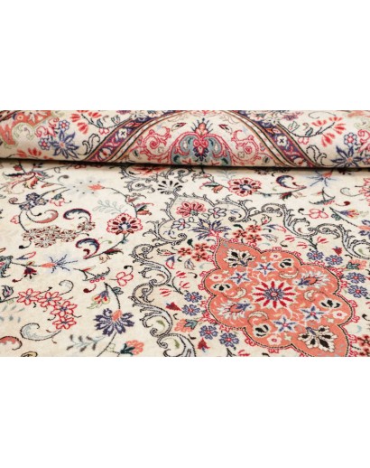 Tappeto Kashan Persia bianco grigio 198x302