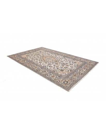 Tappeto Kashan Persia bianco grigio 202x303