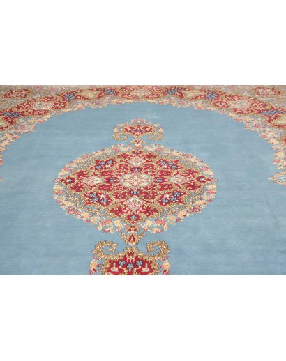 Tappeto Kerman Persia azzurro 280x385